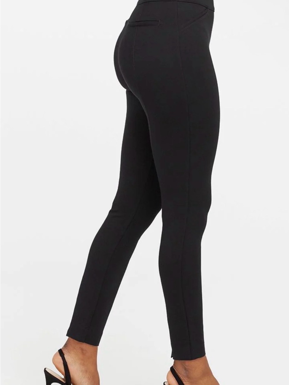 Spanx The Perfect Pant Ankle Backseam Skinny Black Pull On Pants Size Medium - Picture 2 of 7